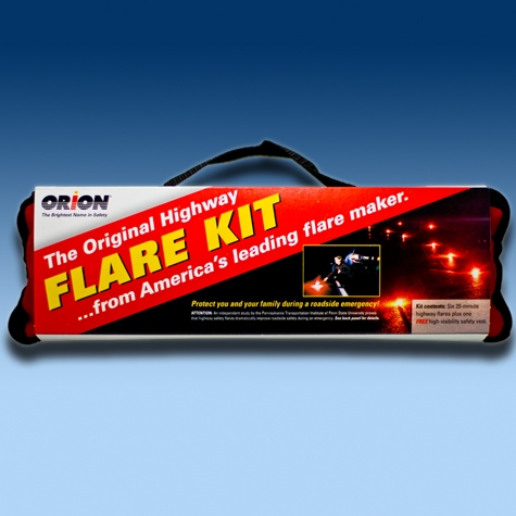 6-Pack Orion Safety Products 20-Minute Flares with Orange Vest for Emergencies 